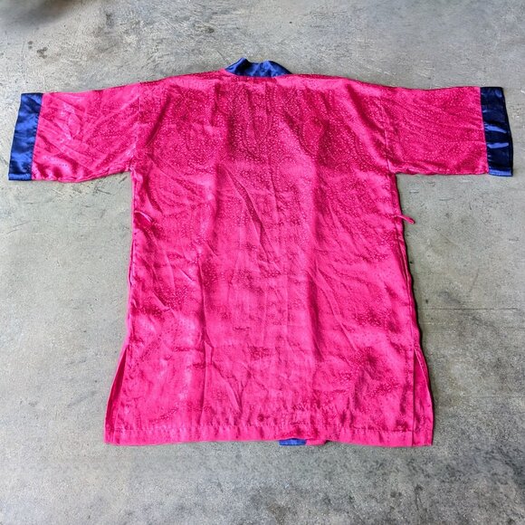 Victoria's Secret Vintage Gold Label Pink and Blue Jacquard Satin Robe one size - Picture 9 of 9